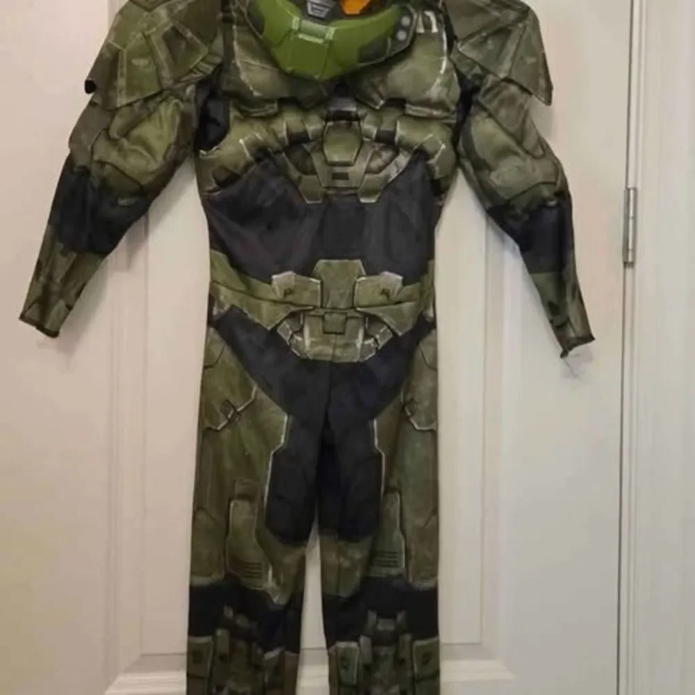 Halo Master Chief Costume Kids Medium 8-10 w/ Full Helmet – Halloween Cosplay